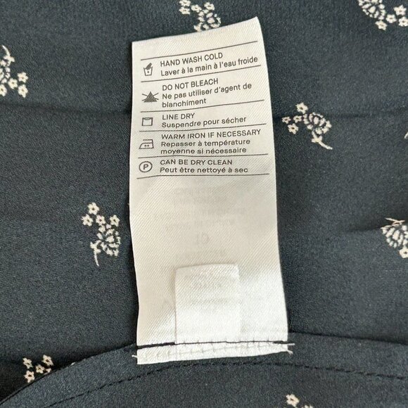 Vince Women’s Tossed Ditsy Floral Pleated Midi Flowy Skirt Black & Cream | Sz 10 - Picture 8 of 11